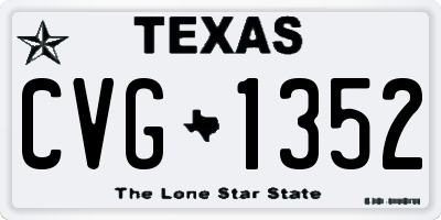 TX license plate CVG1352
