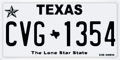 TX license plate CVG1354