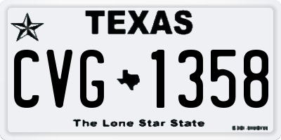 TX license plate CVG1358
