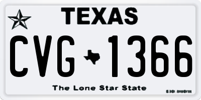 TX license plate CVG1366