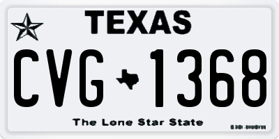 TX license plate CVG1368