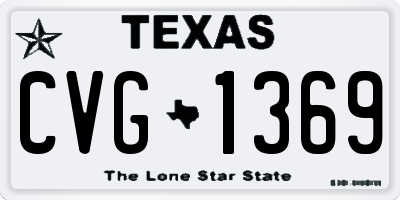 TX license plate CVG1369
