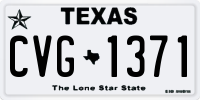 TX license plate CVG1371