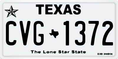 TX license plate CVG1372
