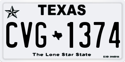 TX license plate CVG1374