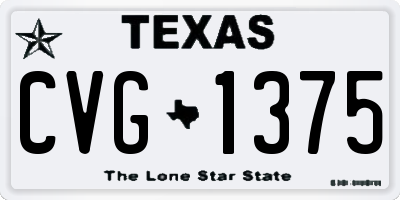TX license plate CVG1375
