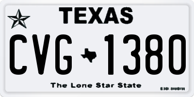 TX license plate CVG1380