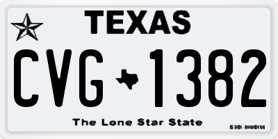 TX license plate CVG1382