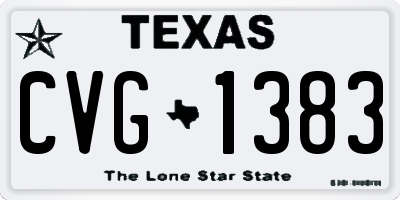 TX license plate CVG1383
