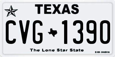 TX license plate CVG1390