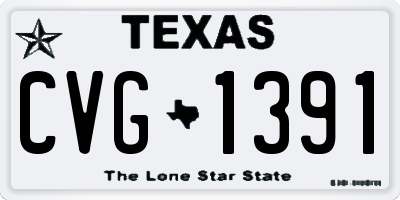 TX license plate CVG1391