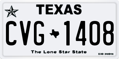 TX license plate CVG1408