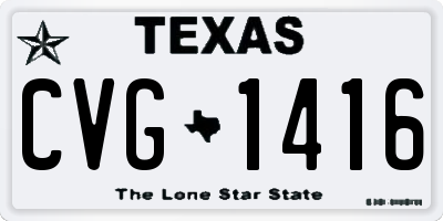 TX license plate CVG1416