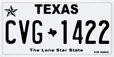 TX license plate CVG1422