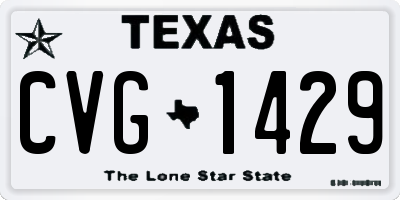 TX license plate CVG1429