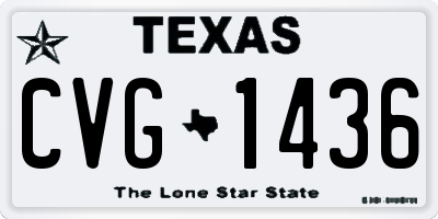 TX license plate CVG1436
