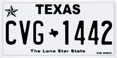 TX license plate CVG1442
