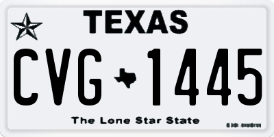 TX license plate CVG1445