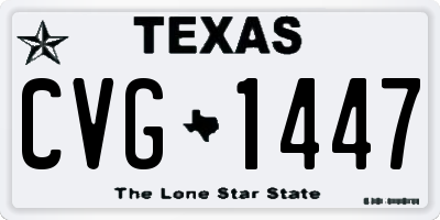 TX license plate CVG1447