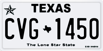 TX license plate CVG1450