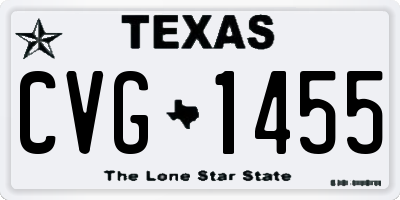TX license plate CVG1455