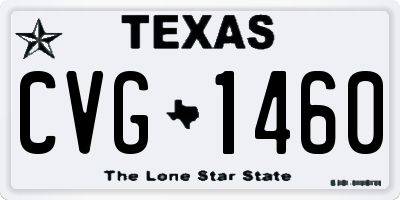 TX license plate CVG1460