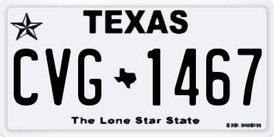 TX license plate CVG1467