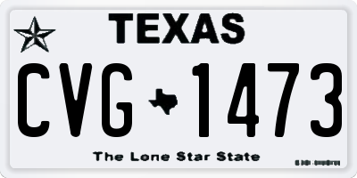 TX license plate CVG1473