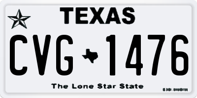 TX license plate CVG1476