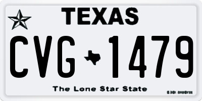TX license plate CVG1479
