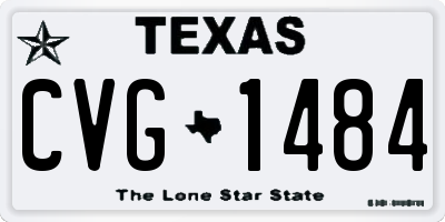 TX license plate CVG1484