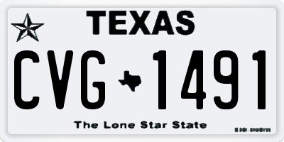 TX license plate CVG1491