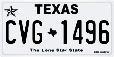 TX license plate CVG1496