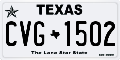 TX license plate CVG1502