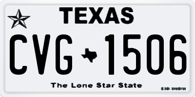 TX license plate CVG1506