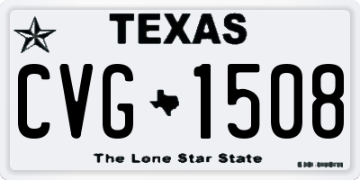 TX license plate CVG1508
