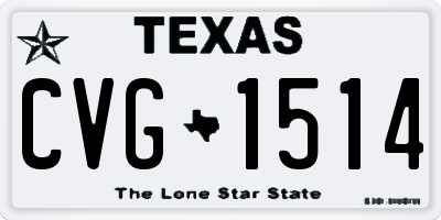 TX license plate CVG1514