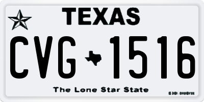 TX license plate CVG1516