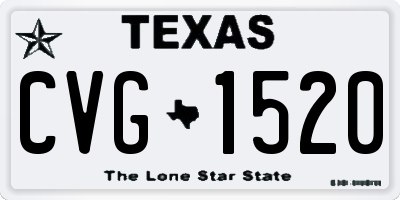 TX license plate CVG1520