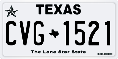 TX license plate CVG1521