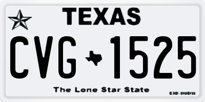 TX license plate CVG1525