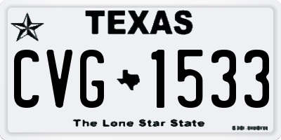 TX license plate CVG1533