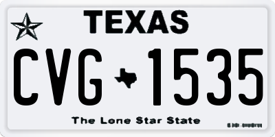 TX license plate CVG1535