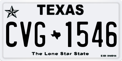 TX license plate CVG1546