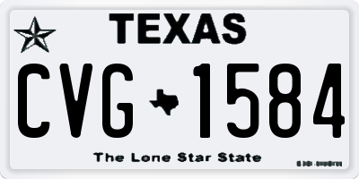 TX license plate CVG1584