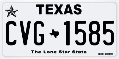 TX license plate CVG1585