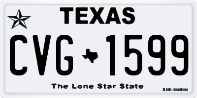 TX license plate CVG1599