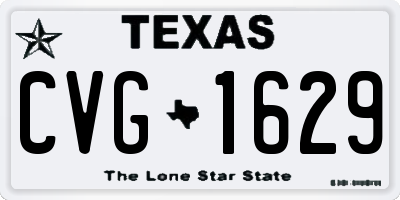 TX license plate CVG1629
