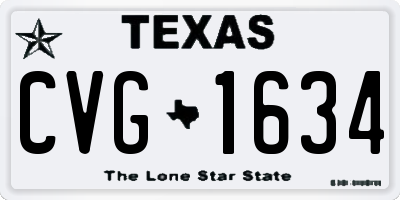 TX license plate CVG1634