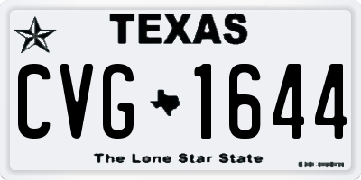 TX license plate CVG1644